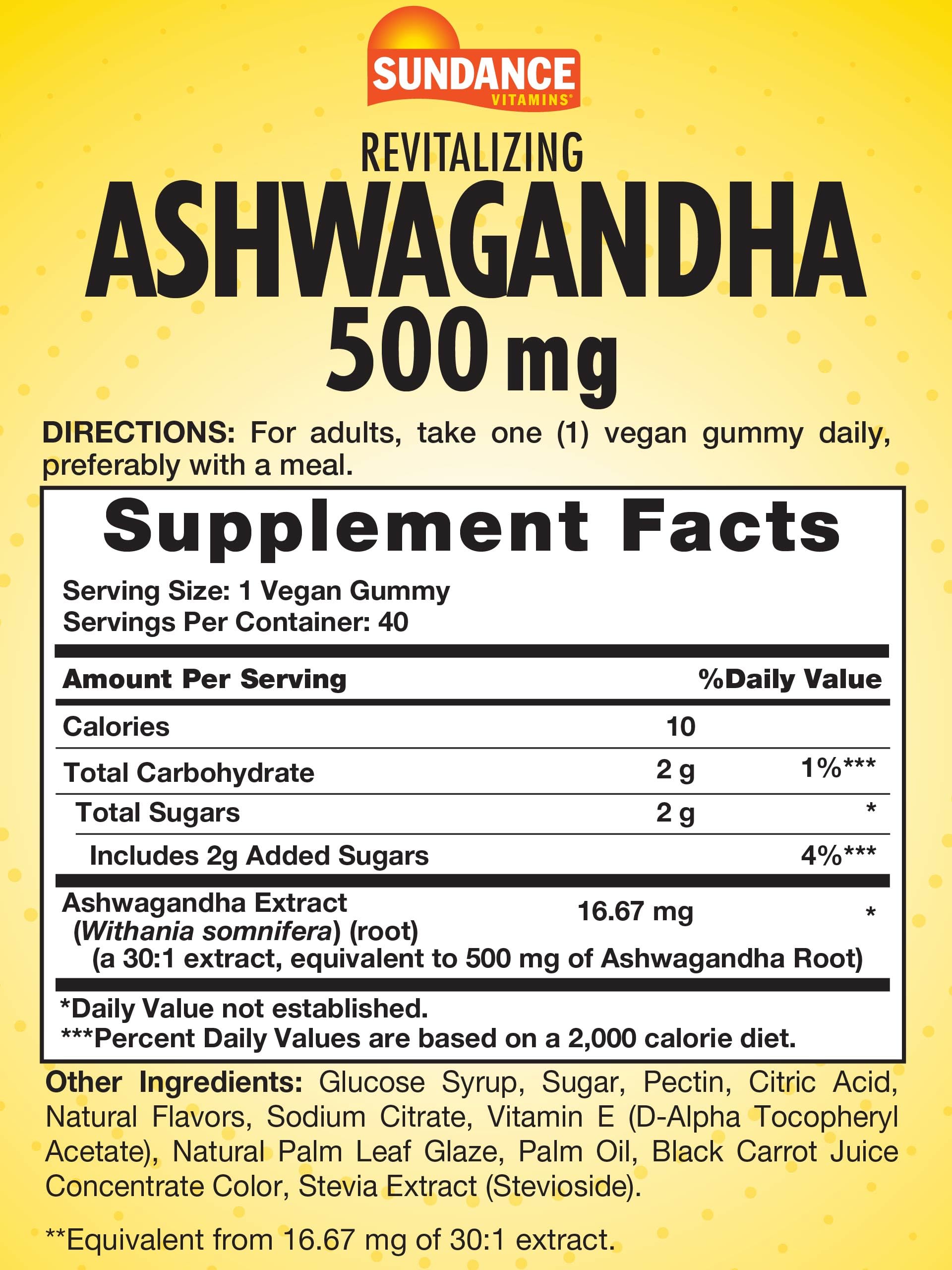 Sundance Ashwagandha Gummies packaging with tropical design