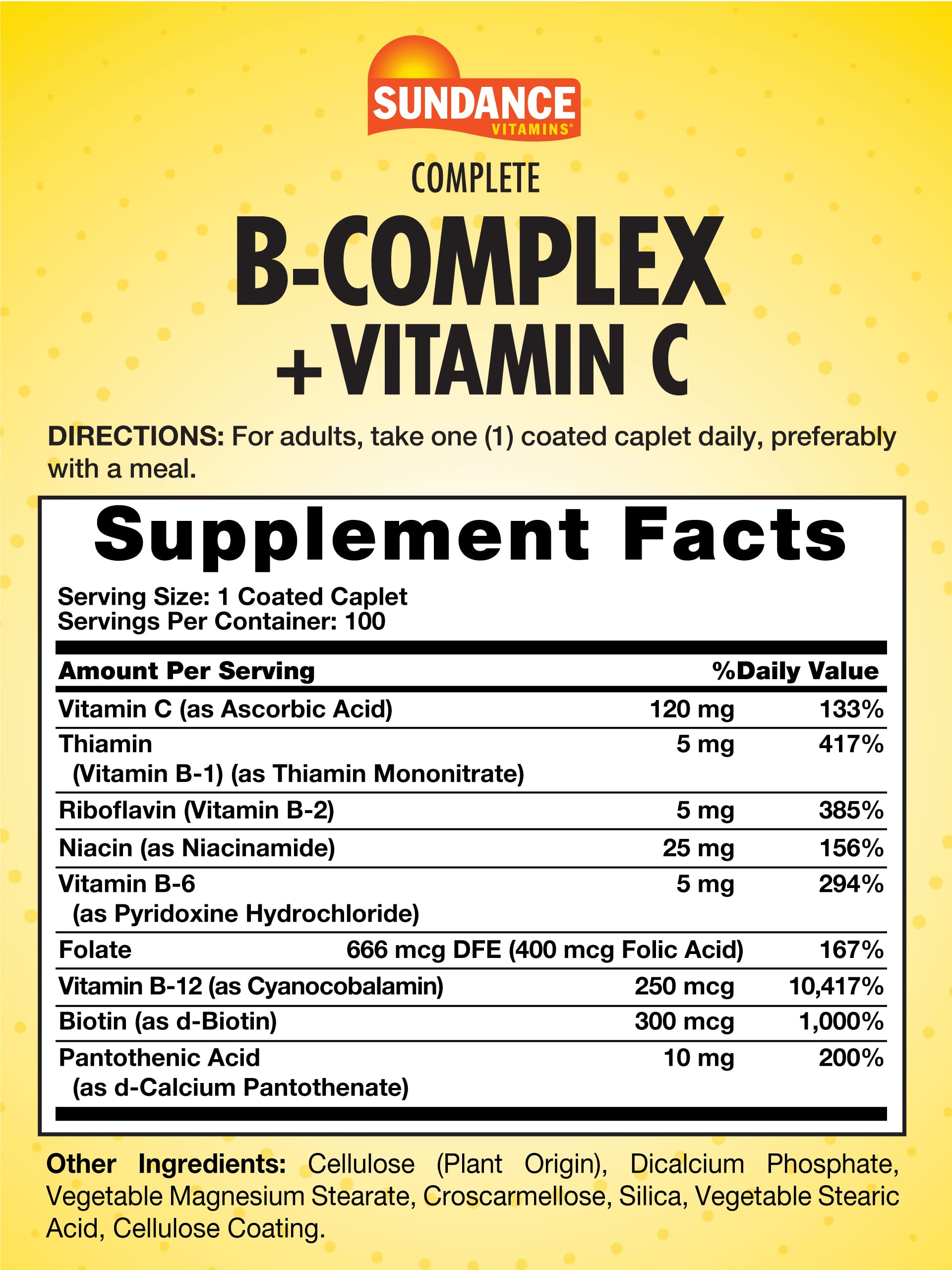 Sundance B-Complex Vitamins coated caplet close-up