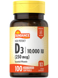 Sundance High Potency Vitamin D3 10,000 IU softgel front view