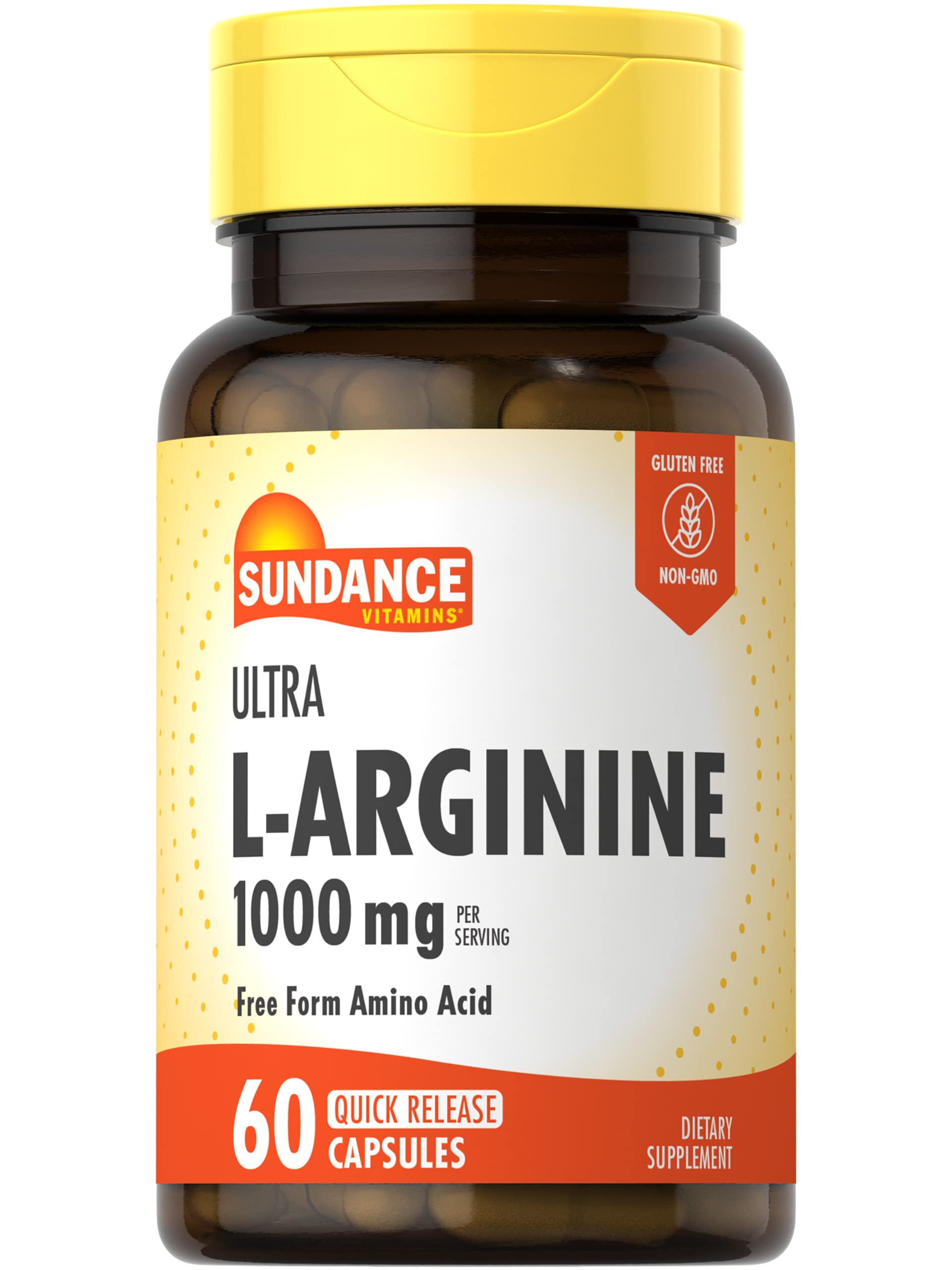 Sundance L-Arginine 1000mg Quick Release Capsules front view