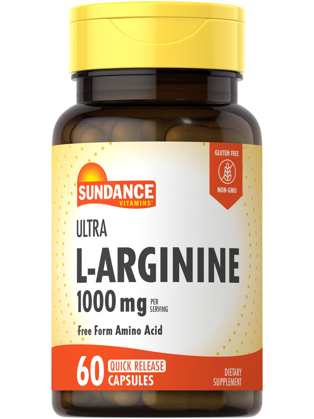 Sundance L-Arginine 1000mg Quick Release Capsules front view