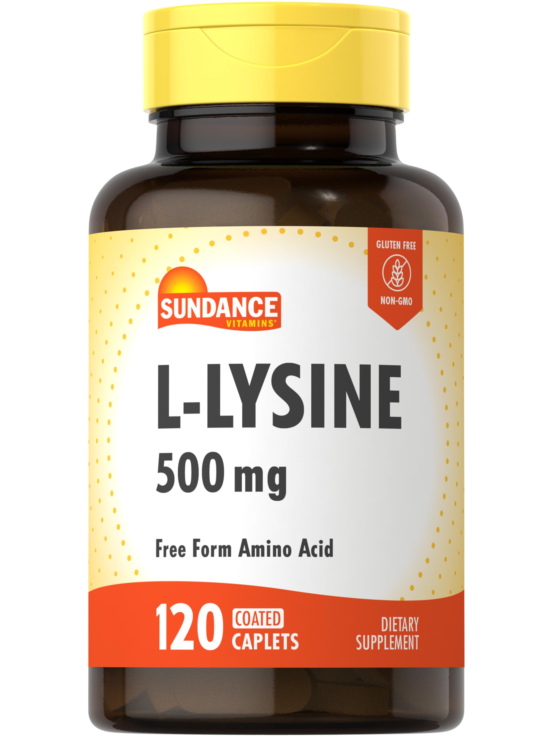 Sundance L-Lysine 500mg coated caplets front view