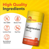 Sundance Magnesium 500 mg caplets on a wooden surface