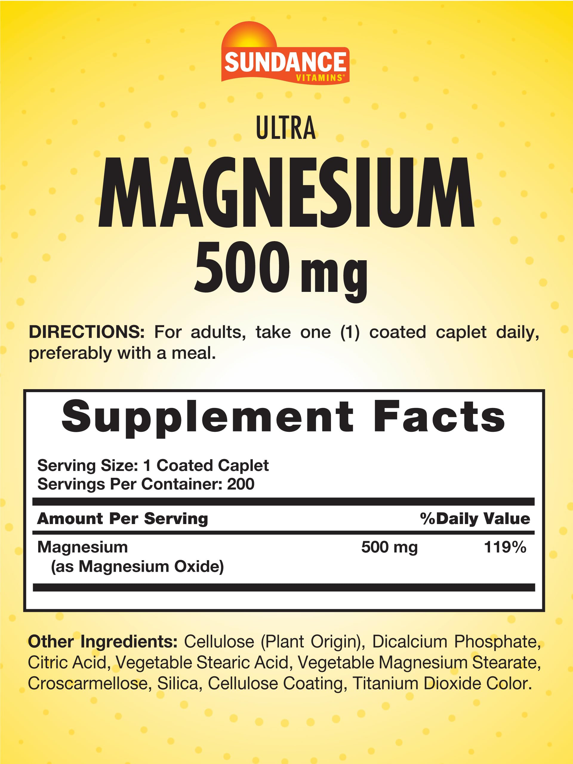 Sundance Magnesium Caplets 500mg side view