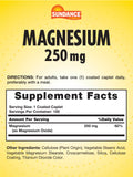 Sundance Magnesium Supplement 250mg caplets side view
