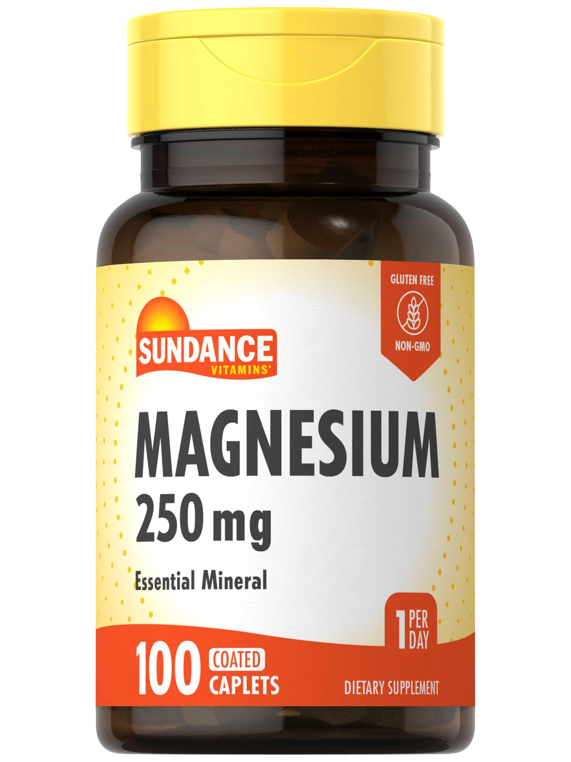 Sundance Magnesium Supplement 250mg coated caplets front view