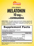 Sundance Melatonin 10mg with Ashwagandha capsules side view