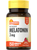 Sundance Melatonin 3 mg Fast Dissolve Tablets front view with packaging