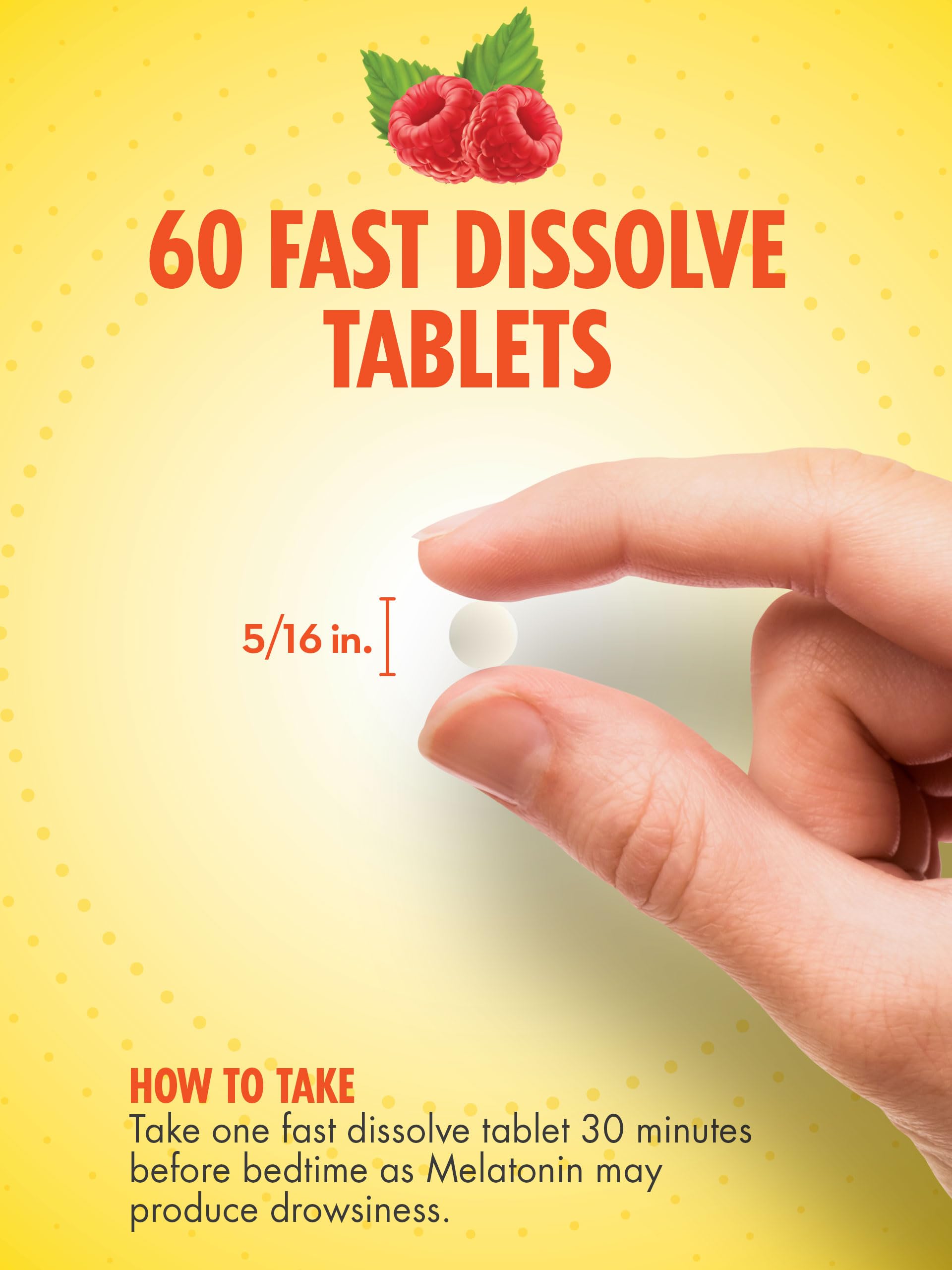 Sundance Melatonin 3mg Fast Dissolve tablets displayed with a glass of water