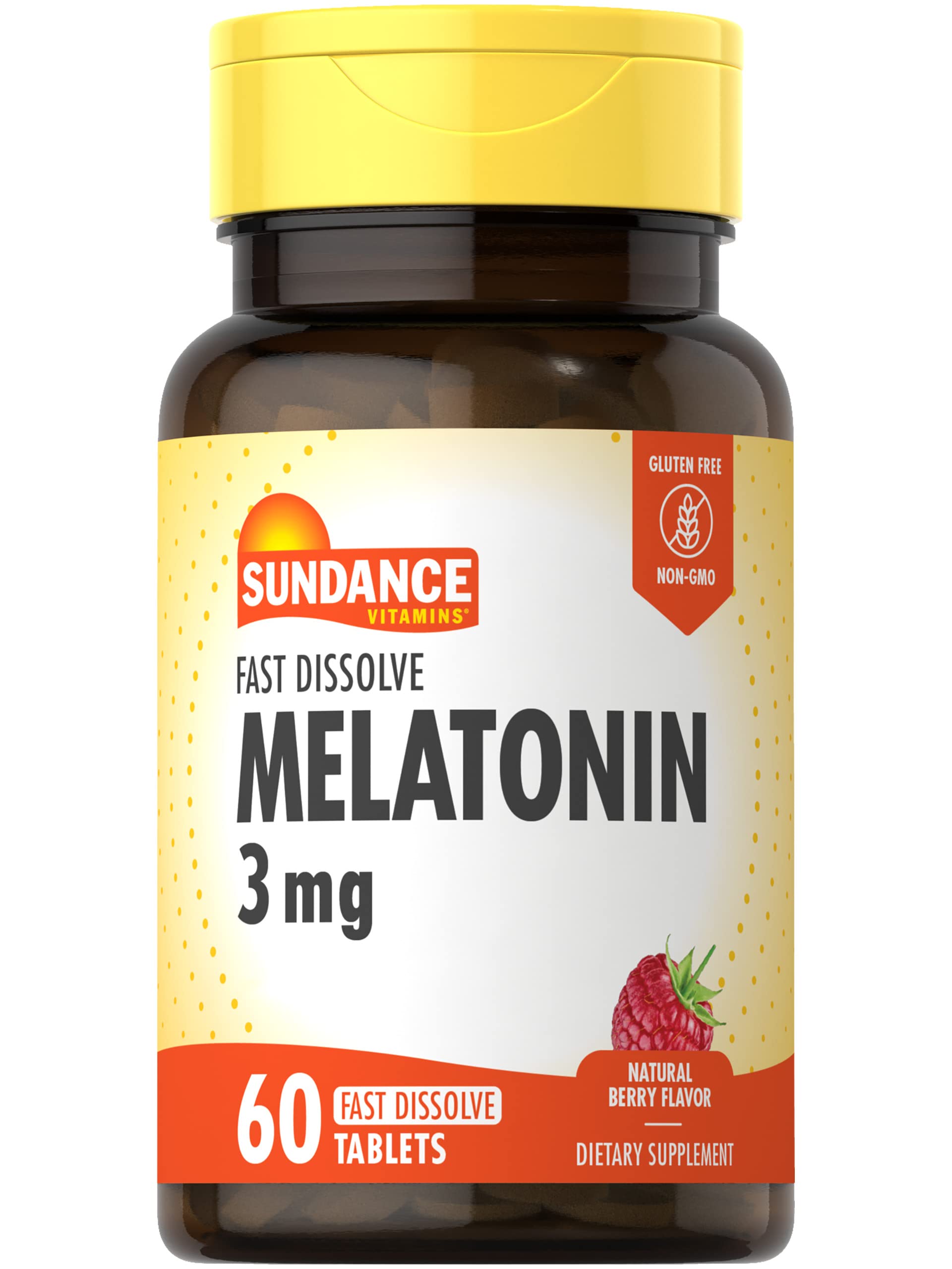 Sundance Melatonin 3mg Fast Dissolve tablets front view with packaging