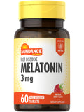 Sundance Melatonin 3mg Fast Dissolve tablets front view with packaging