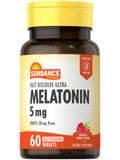 Sundance Melatonin 5mg Fast Dissolve Tablets front view with packaging