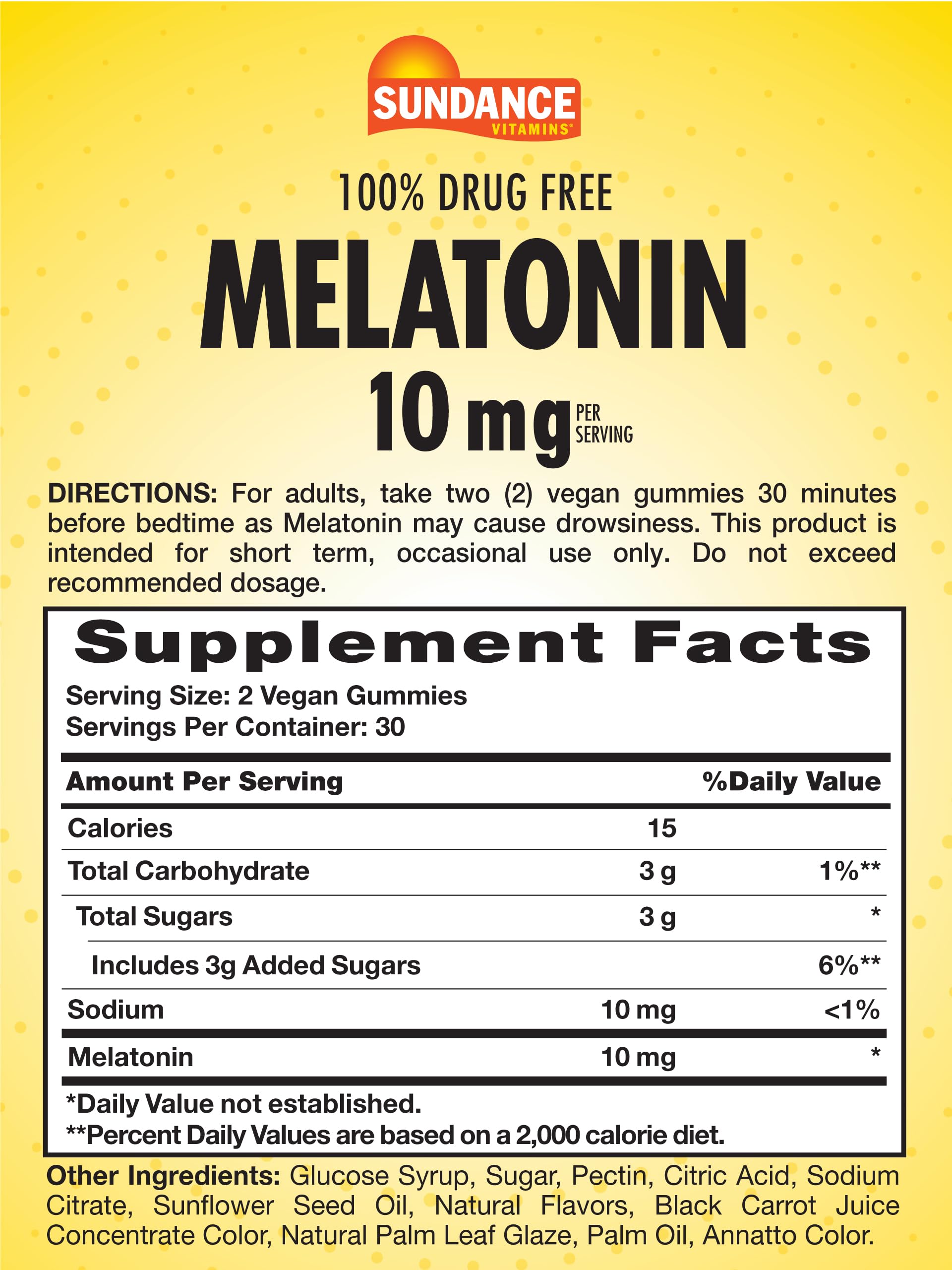 Sundance Melatonin Gummies 10mg Mixed Berry packaging