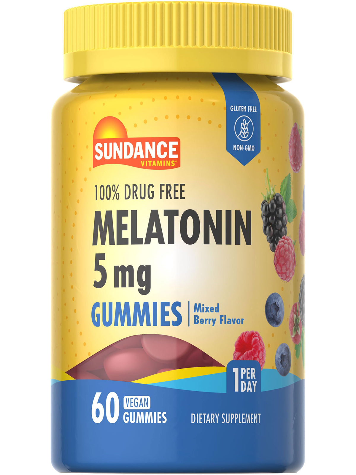 Sundance Melatonin Gummies 5mg Mixed Berry front view