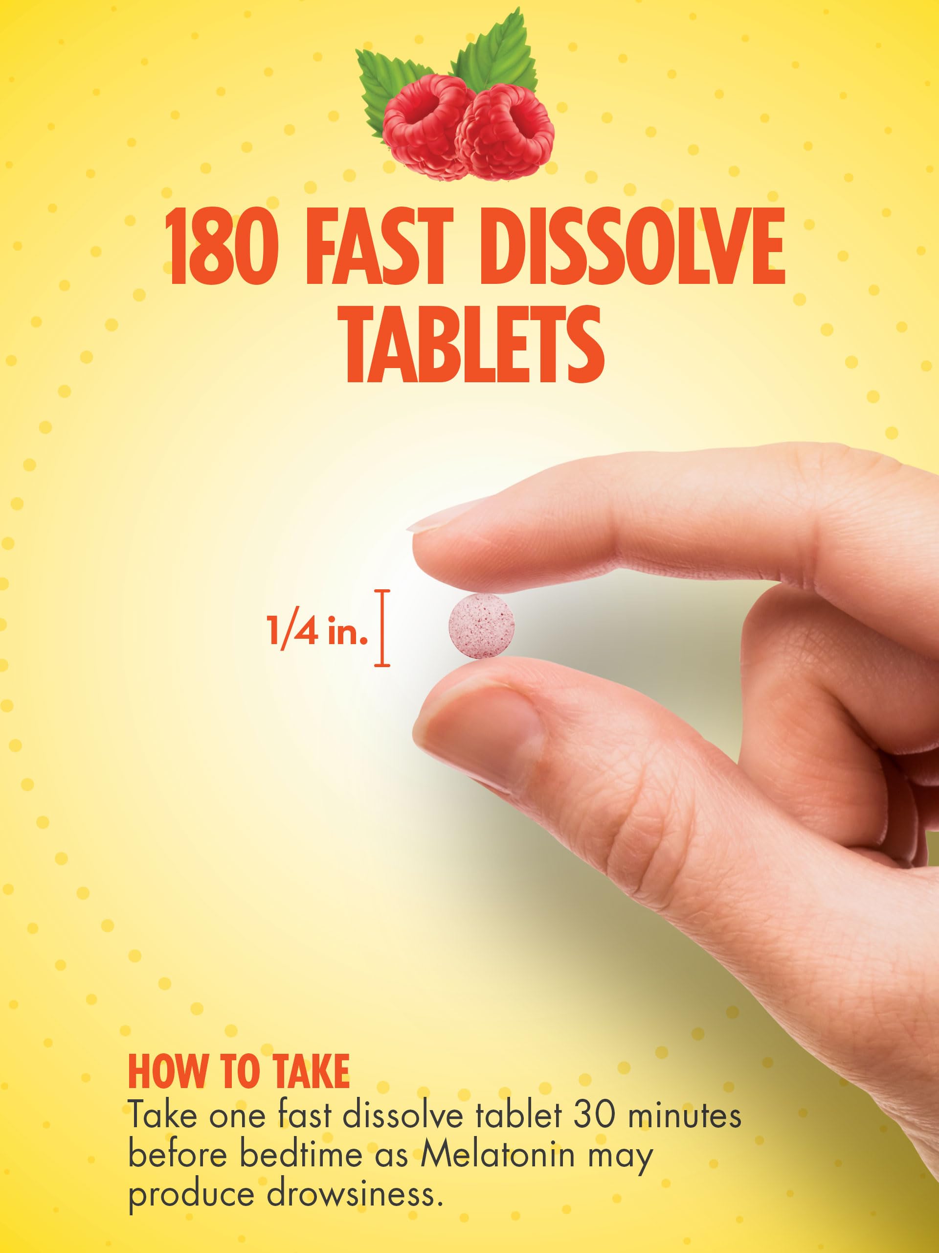 Sundance Melatonin Sleep Supplement 180 tablets on a wooden table