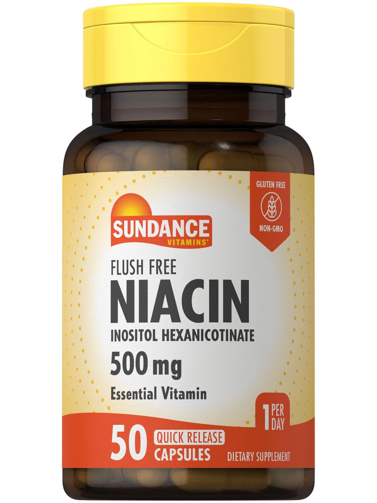 Sundance Niacin B3 400mg quick release capsules front view