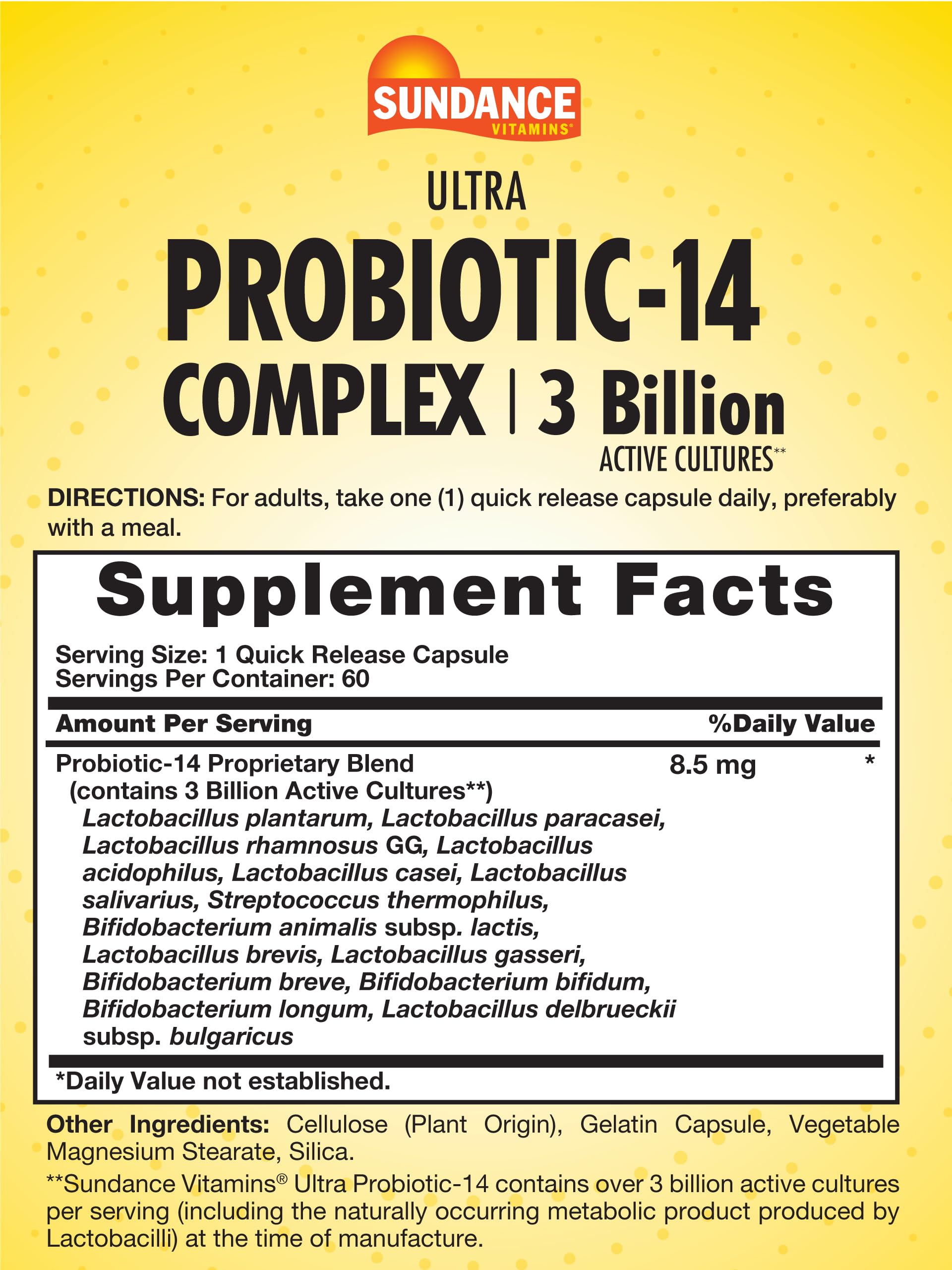 Sundance Probiotic Acidophilus capsule close-up