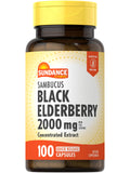 Sundance Sambucus Black Elderberry Capsules front view with packaging