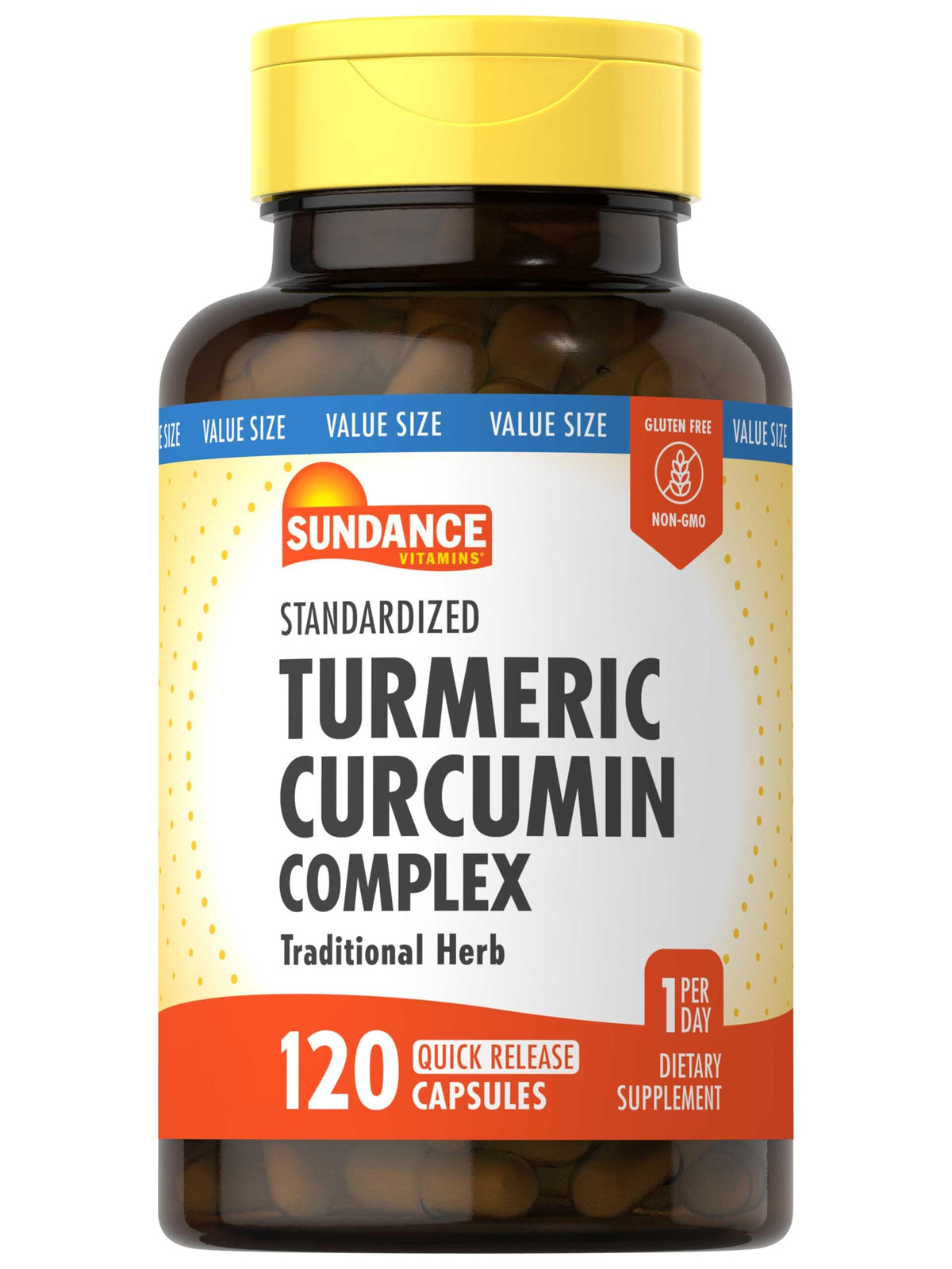 Sundance Turmeric Curcumin Complex 500 mg capsule bottle front view