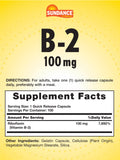 Sundance Vitamin B-2 Riboflavin capsule bottle side view