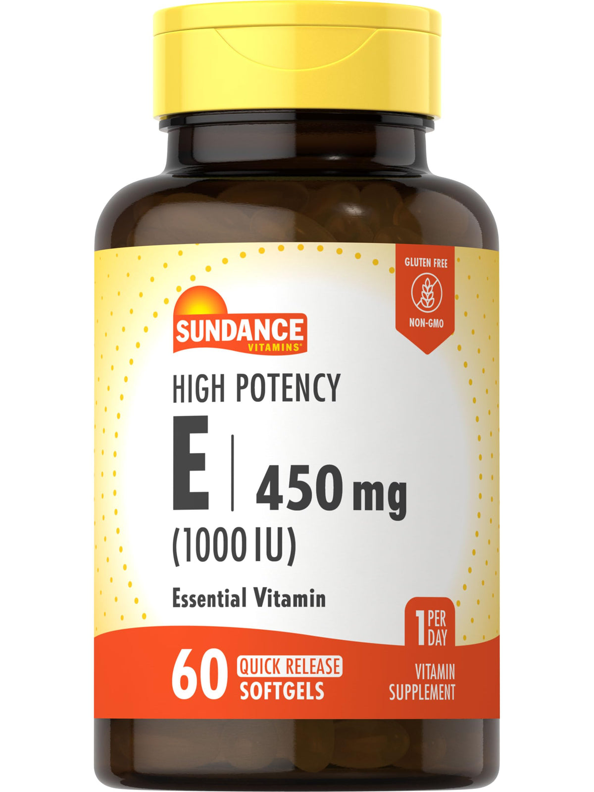 Sundance Vitamin E Softgels 450mg 1000 IU front view