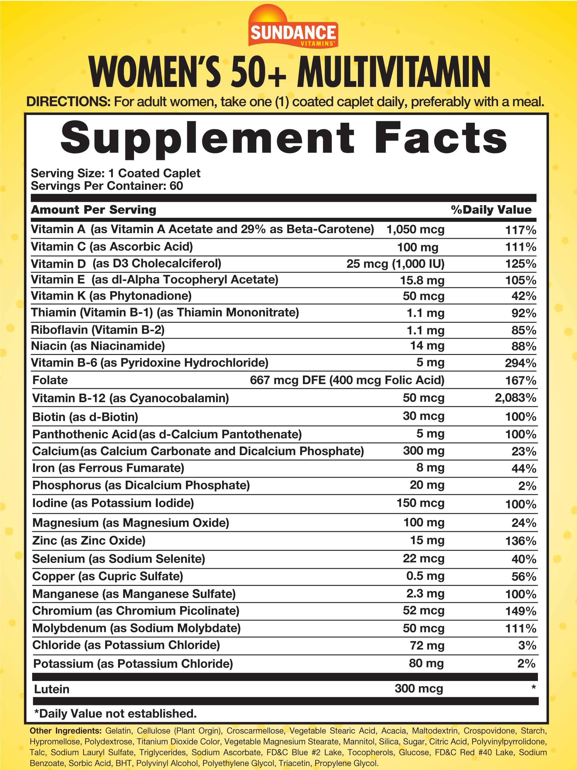 Sundance Women’s 50+ ABC Complete Multivitamin bottle side view