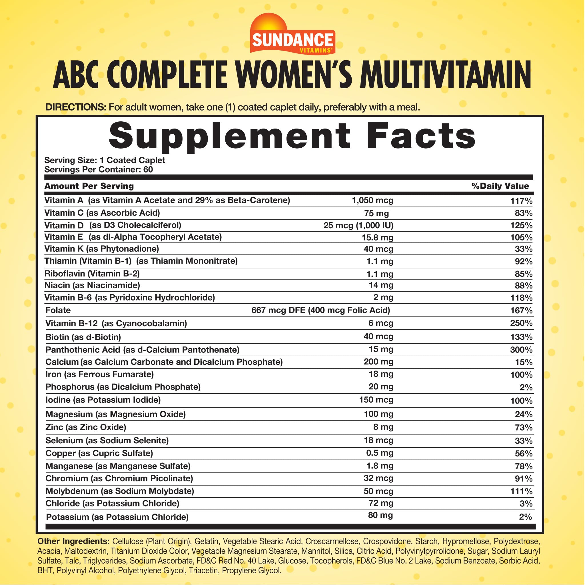 Sundance Women's Multivitamin & Mineral Formula packaging