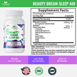 Sundhed Natural Beauty Dream Sleep Aid capsules on a wooden surface