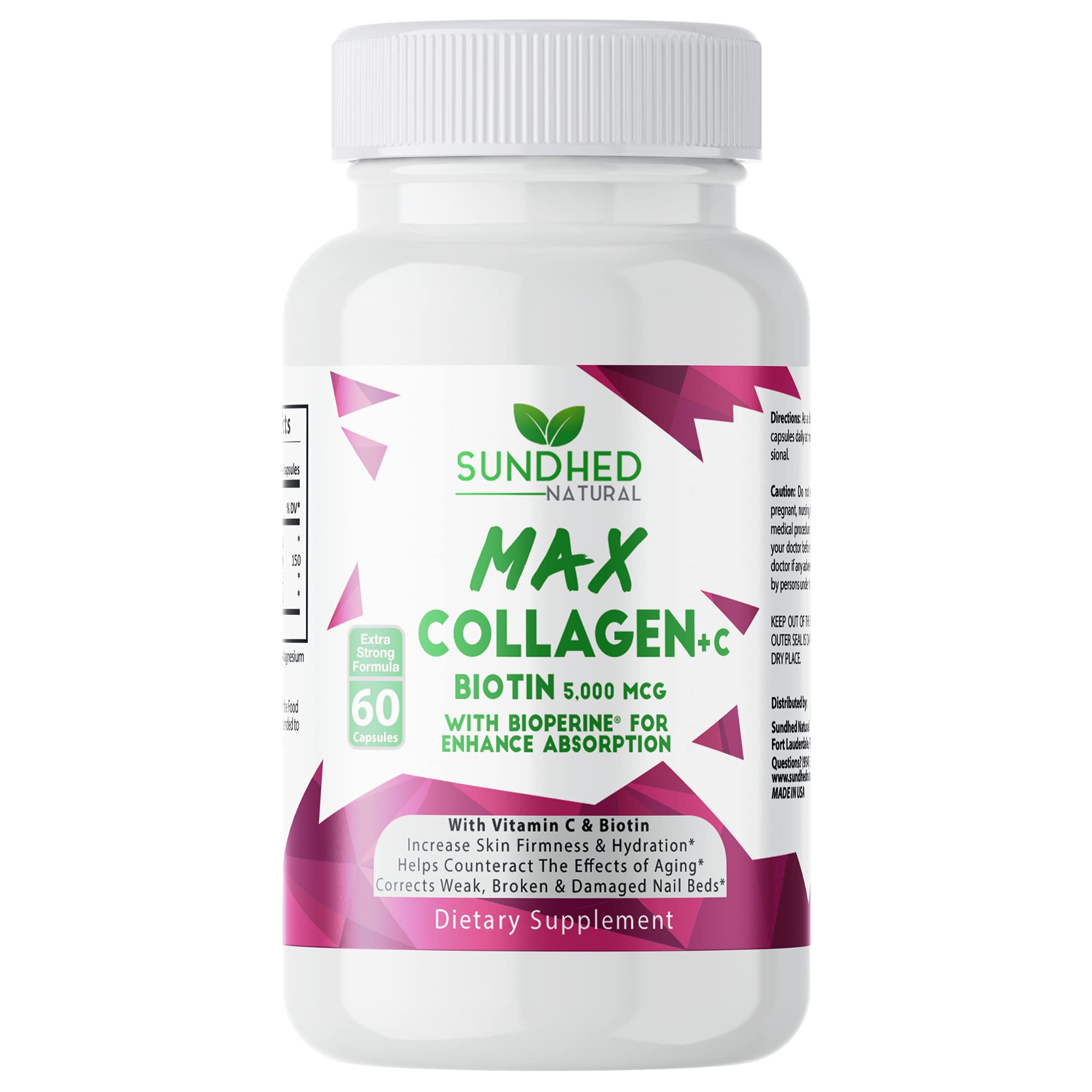 Sundhed Natural Collagen Supplement front view with packaging