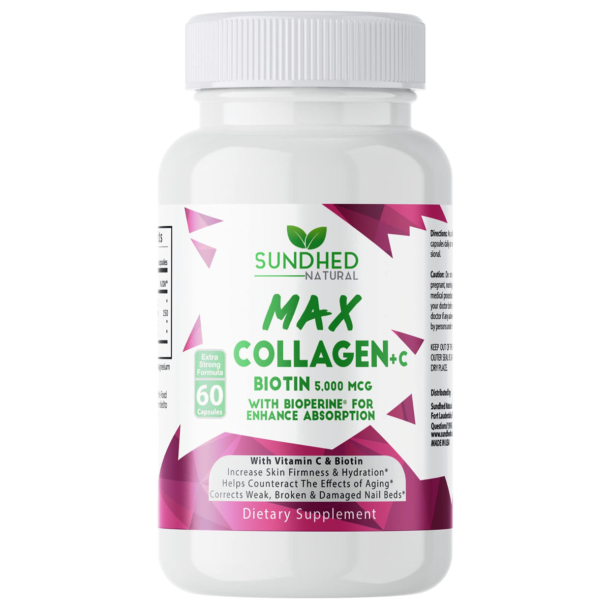 Sundhed Natural Collagen Supplement front view with packaging
