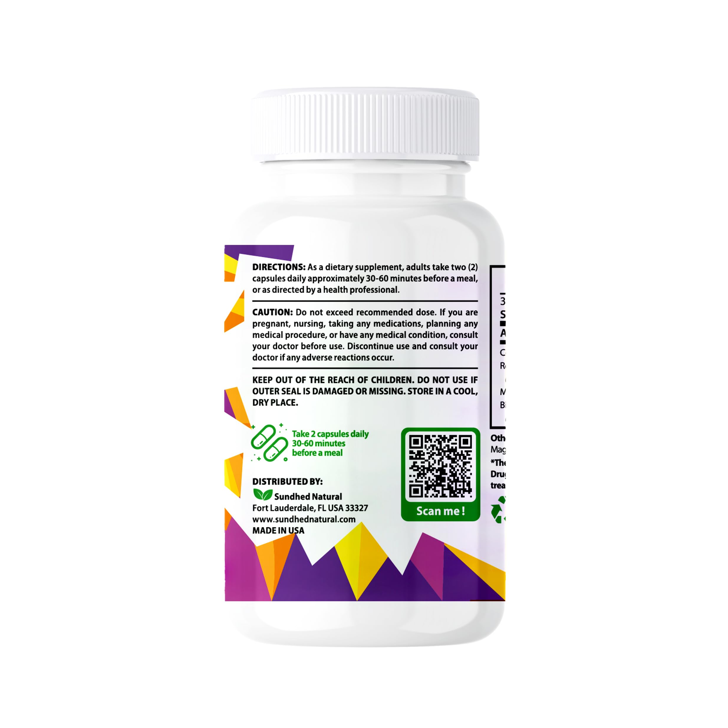 Sundhed Natural CoQ10 & Resveratrol bottle side view