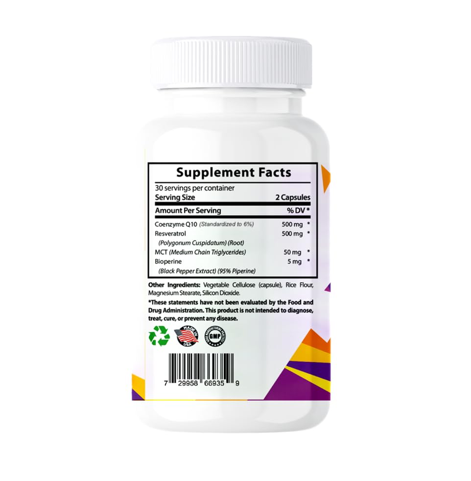 Sundhed Natural CoQ10 & Resveratrol capsule close-up