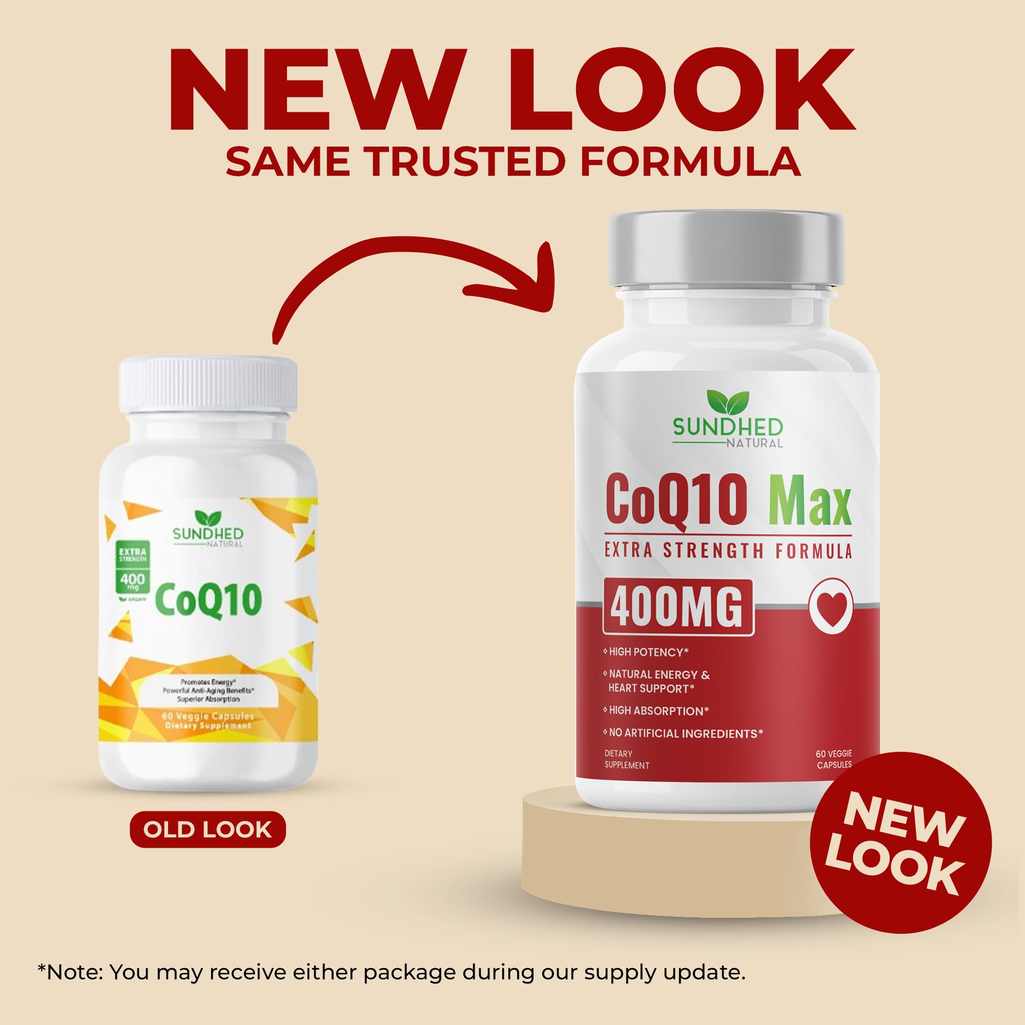 Sundhed Natural CoQ10 Supplement 55g side view