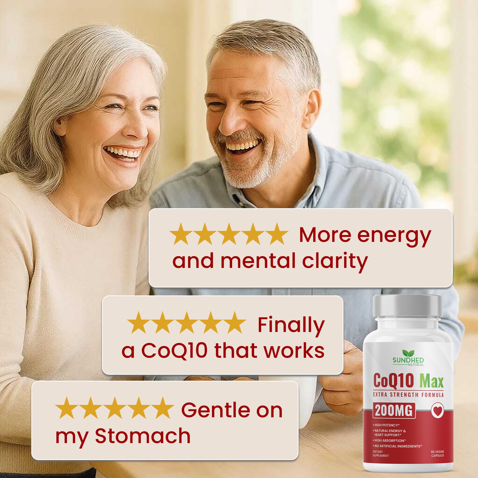 Sundhed Natural CoQ10 Supplement 60g with other supplements