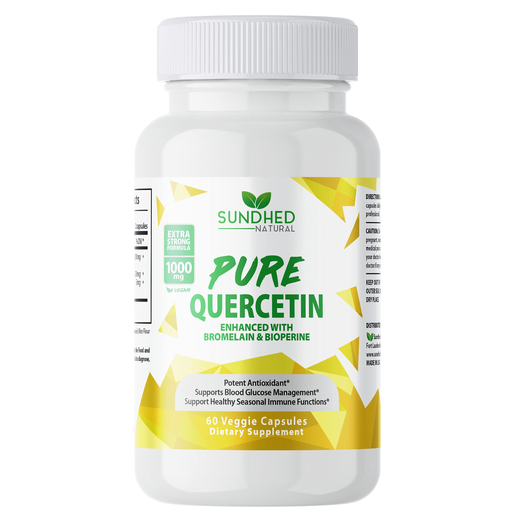Sundhed Natural Quercetin Capsules 60 count front view
