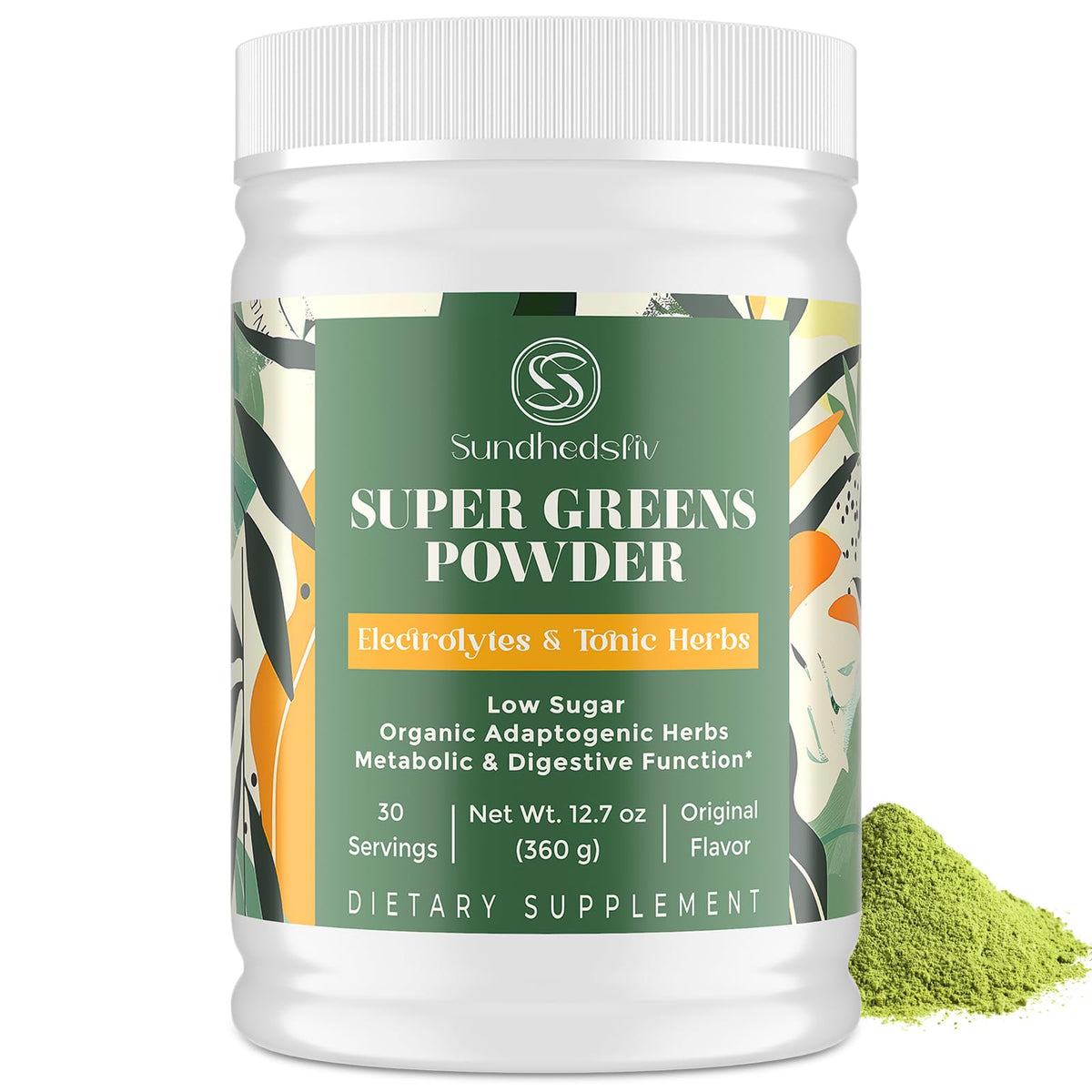 Sundhedsliv Electrolytes + Greens Powder 458g front view
