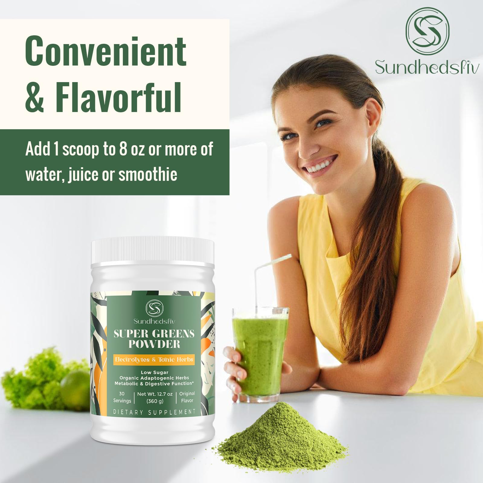 Sundhedsliv Electrolytes + Greens Powder nutritional information