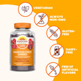 Sundown Magnesium Citrate Raspberry Flavour 279g ingredients list