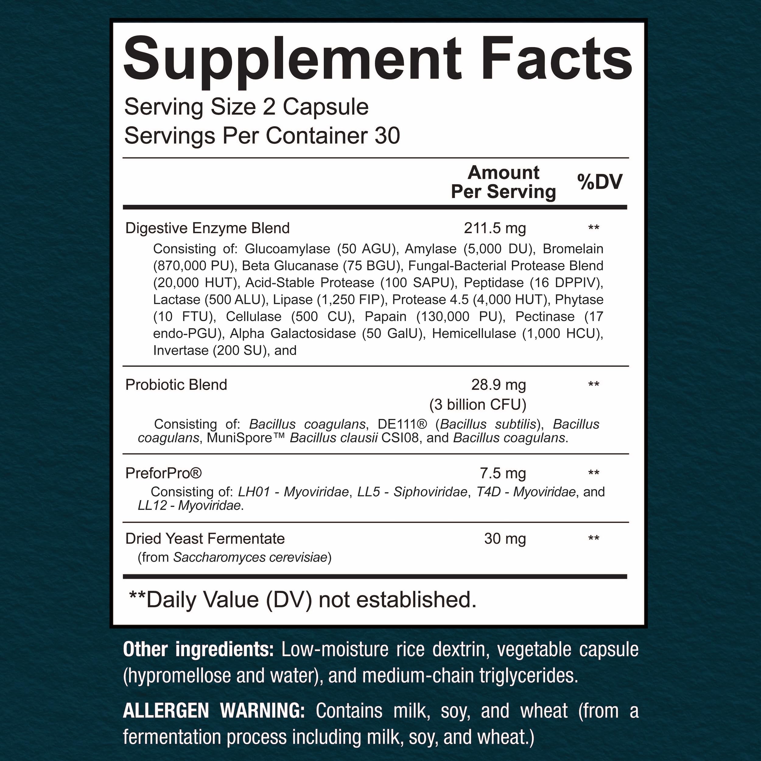 Sunergetic 4 in 1 Probiotic Supplement 50g capsule close-up