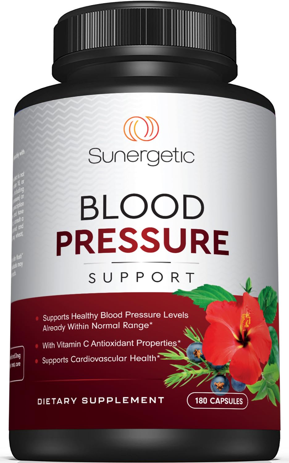 Sunergetic Blood Pressure Support Supplement 90 Capsules front view
