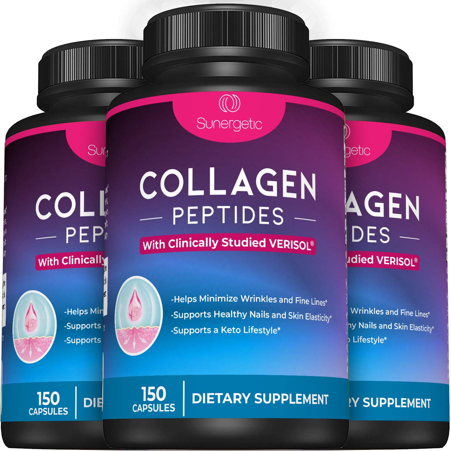 Sunergetic Collagen Peptide Capsules back label
