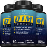Sunergetic DIM Supplement 150mg capsules in a clear bottle