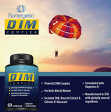 Sunergetic DIM Supplement 150mg capsules in a hand