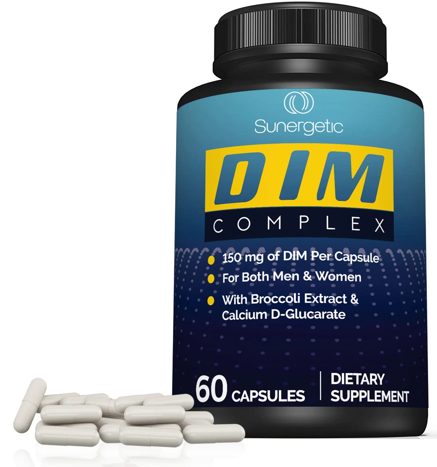 Sunergetic DIM Supplement 150mg with broccoli and black pepper