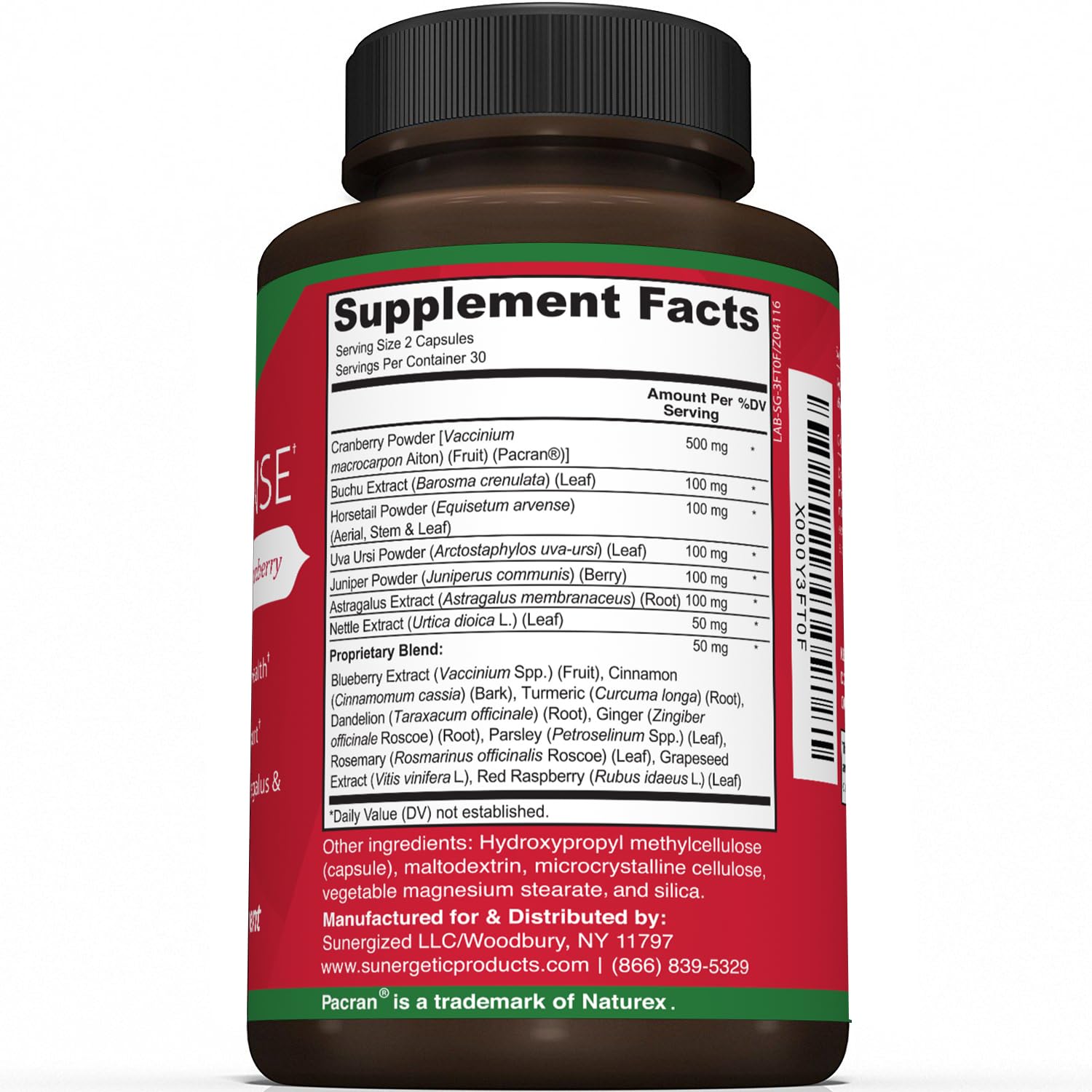 Sunergetic Kidney Cleanse Supplement capsules on a wooden surface
