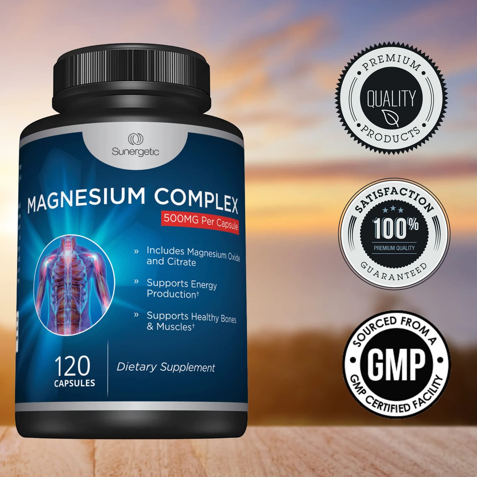 Sunergetic Magnesium Citrate & Oxide Supplement packaging