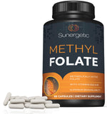 Sunergetic Methyl Folate Supplement ingredients list on the label