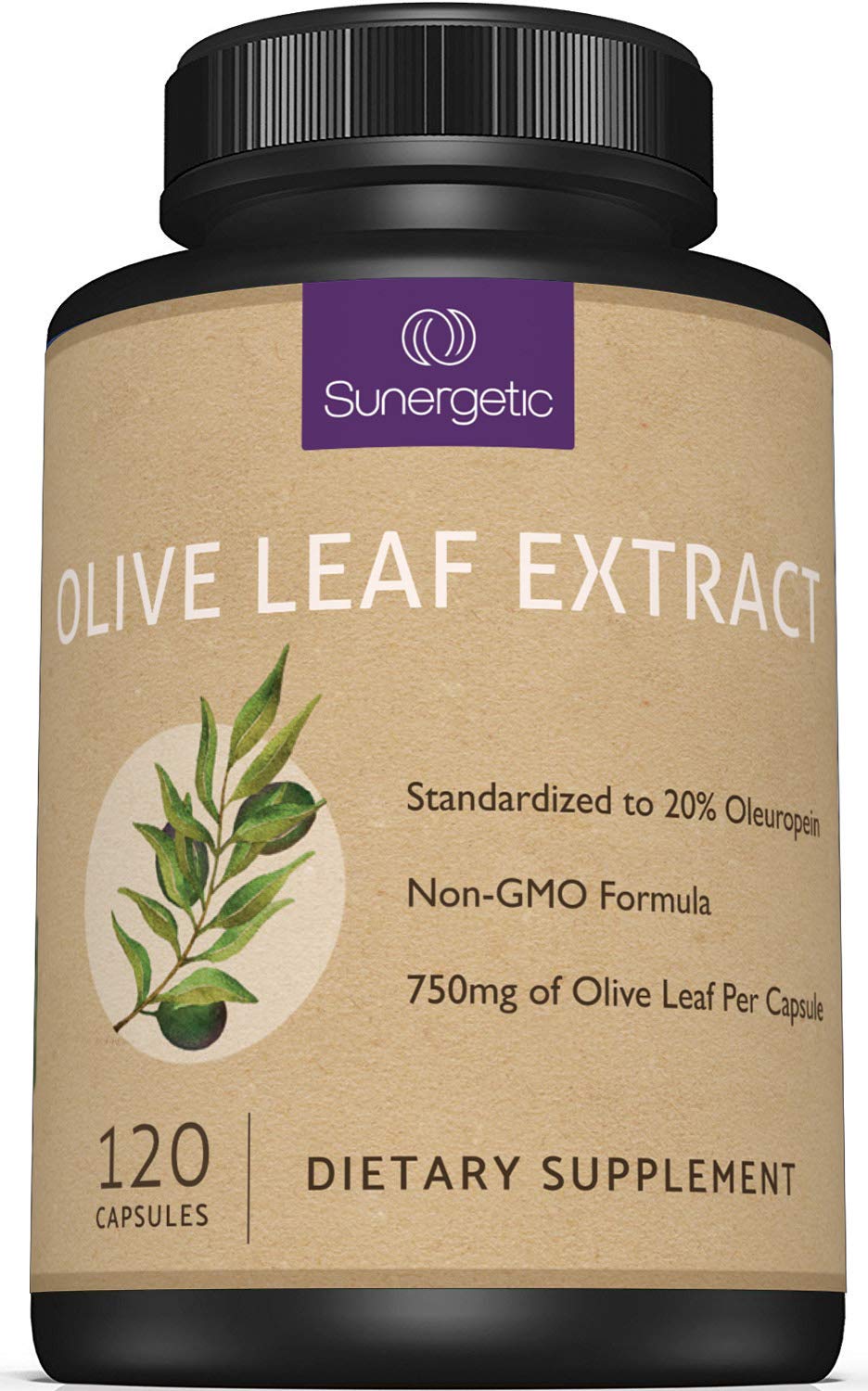 Sunergetic Olive Leaf Extract Capsules front view