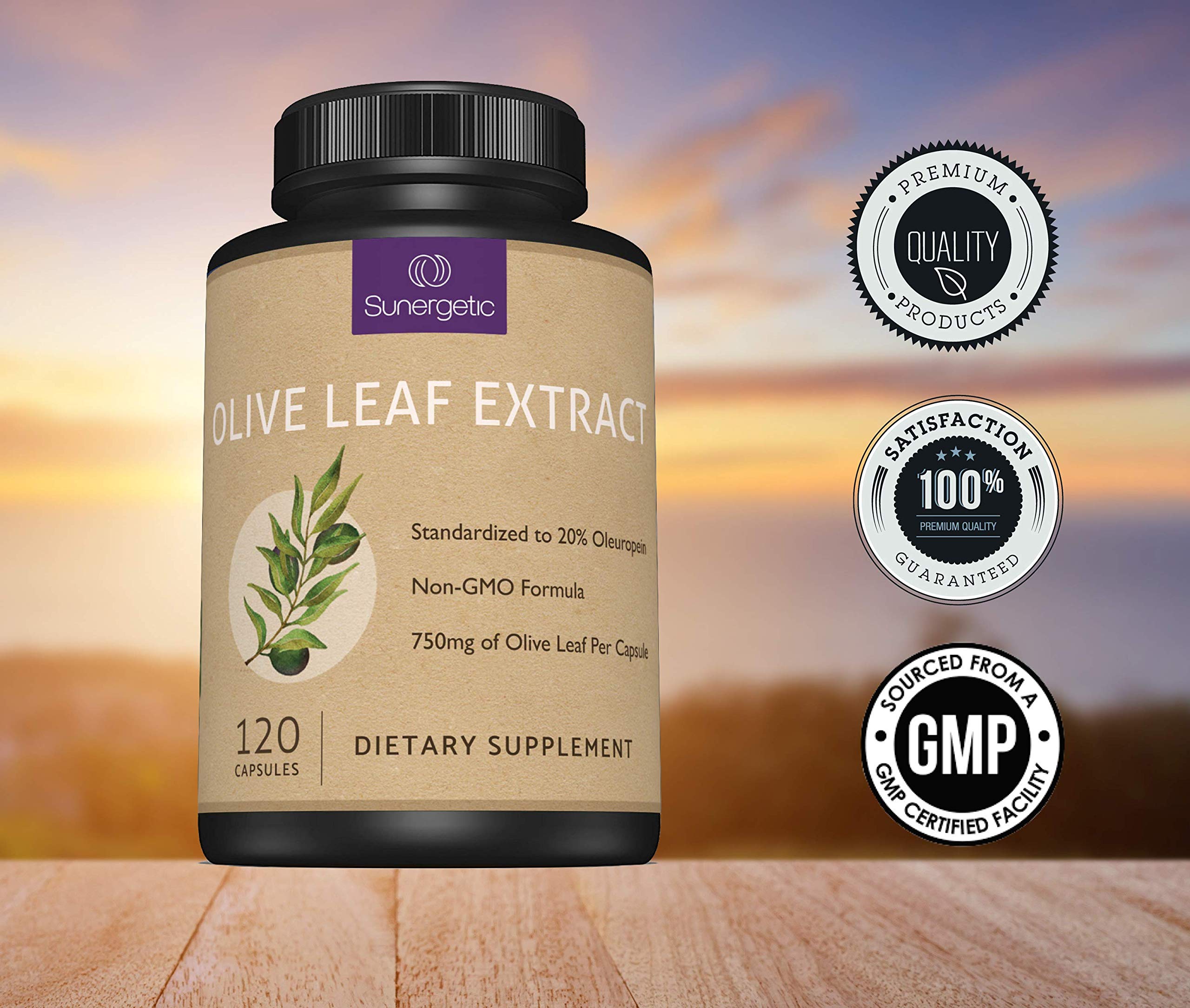 Sunergetic Olive Leaf Extract Capsules with measuring spoon
