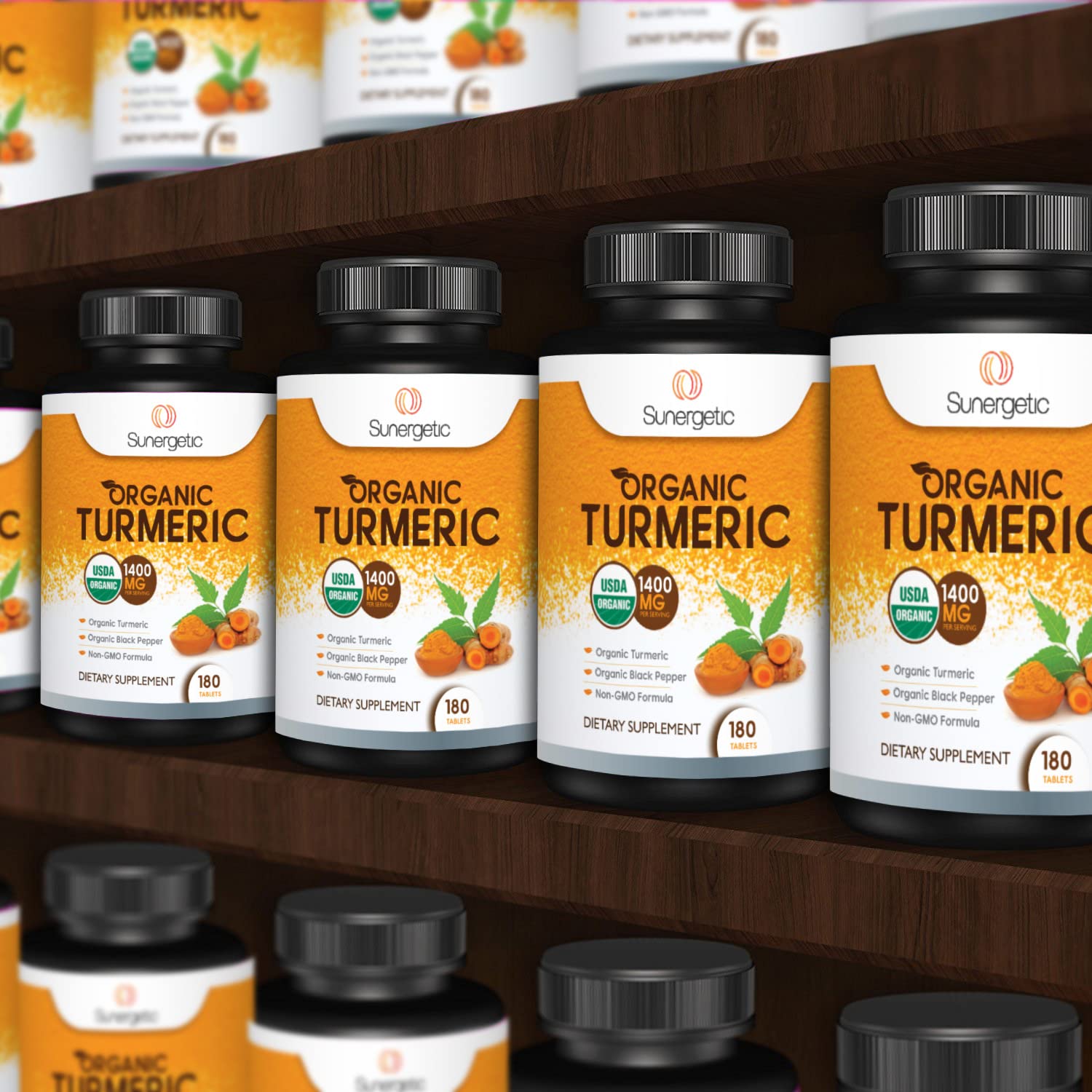 Sunergetic Organic Turmeric Supplement 1400mg ingredients list